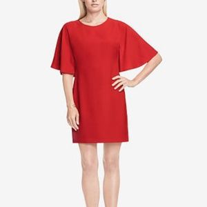 NWT Vince Camuto Red Cape Sleeve Sheath Dress